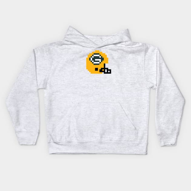 8 Bit Green Bay Packer Helmet Kids Hoodie by N8I